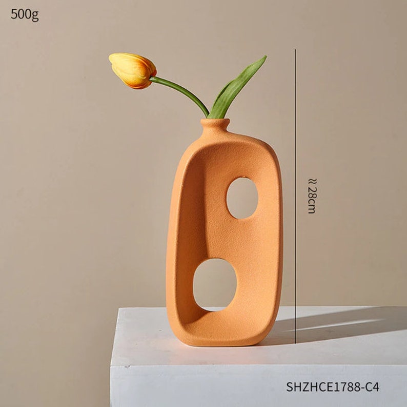 Nordic Abstract Vase Aesthetic Ceramic Flower Vase Modern Etsy