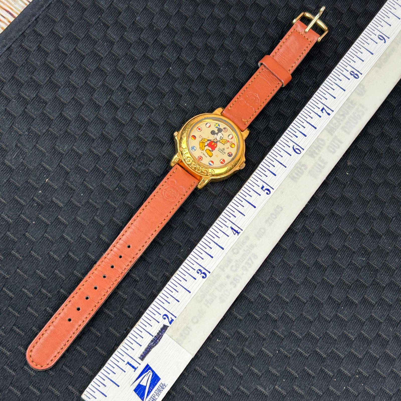 Lorus Mickey Mouse‎ Around the World Flag Dial Gold Tone Quartz Watch V421-0020 Lorus Disney Mickey Mouse V421-0020 Gold Tone | Mercari main image 3