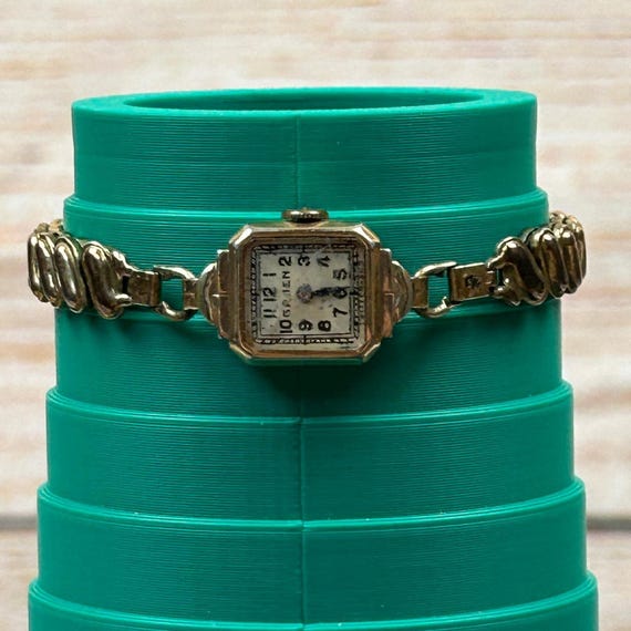 Vintage Gruen 10K Gold Filled‎ Ladies Watch Art Deco Square Face Swiss Made P/R Gruen Square Wristwatches for sale | eBay main image 4