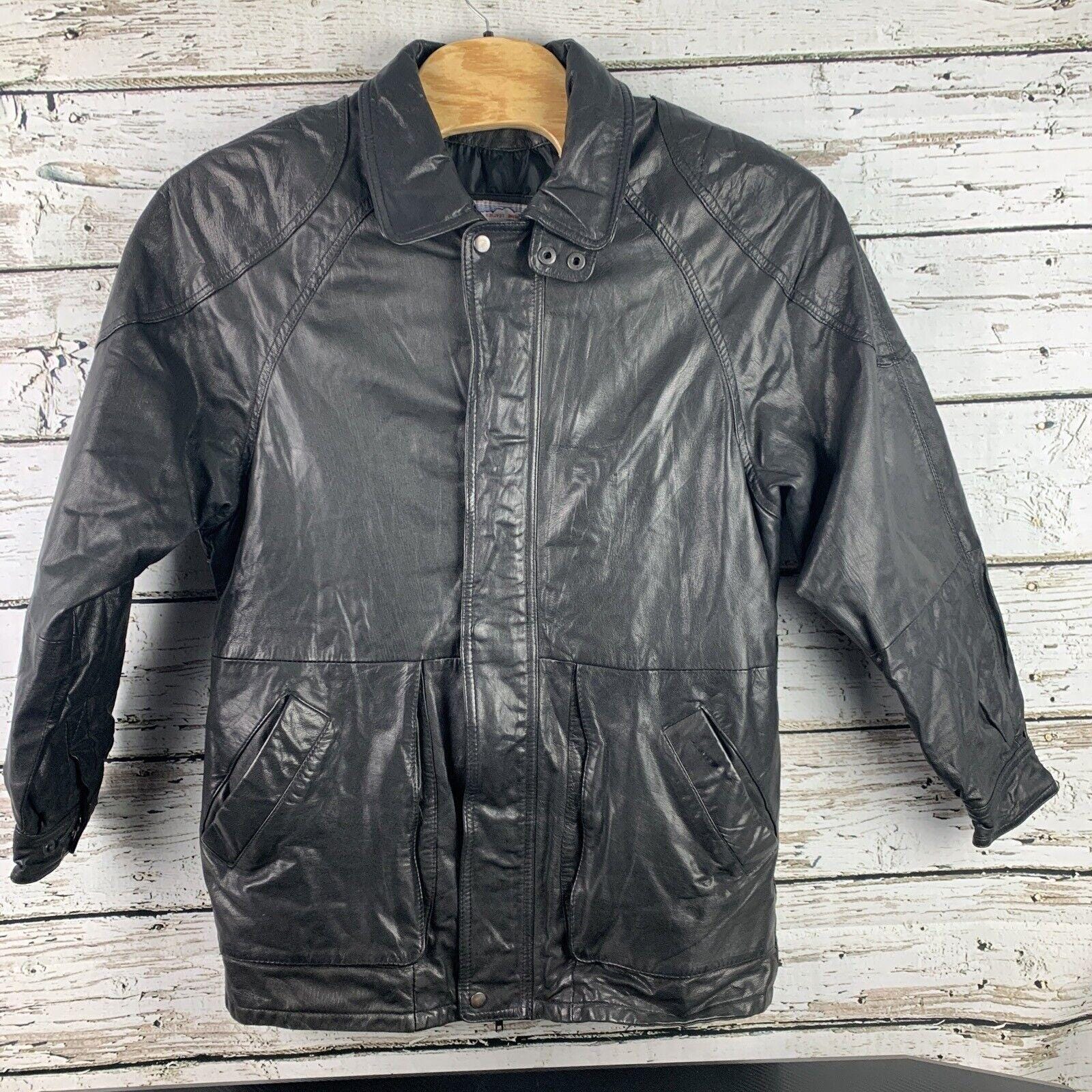Hurricane Hawkins Leather Jacket Black Full Zip Genuine Leather