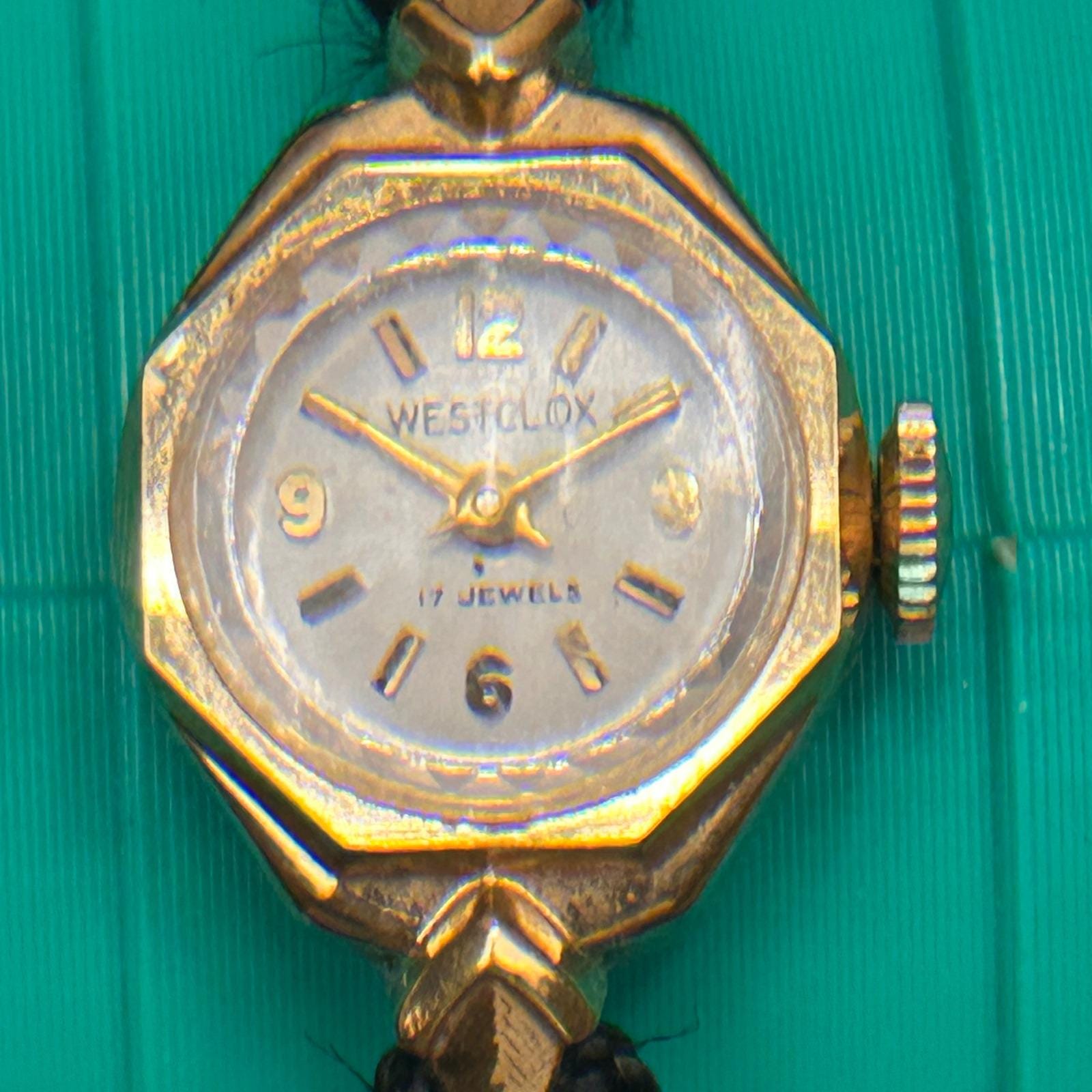 Vintage Westclox 17 Jewels Manual Wind Octagon Cocktail‎ Watch Black Cord Tested Westclox 17 Jewel - Etsy main image 4