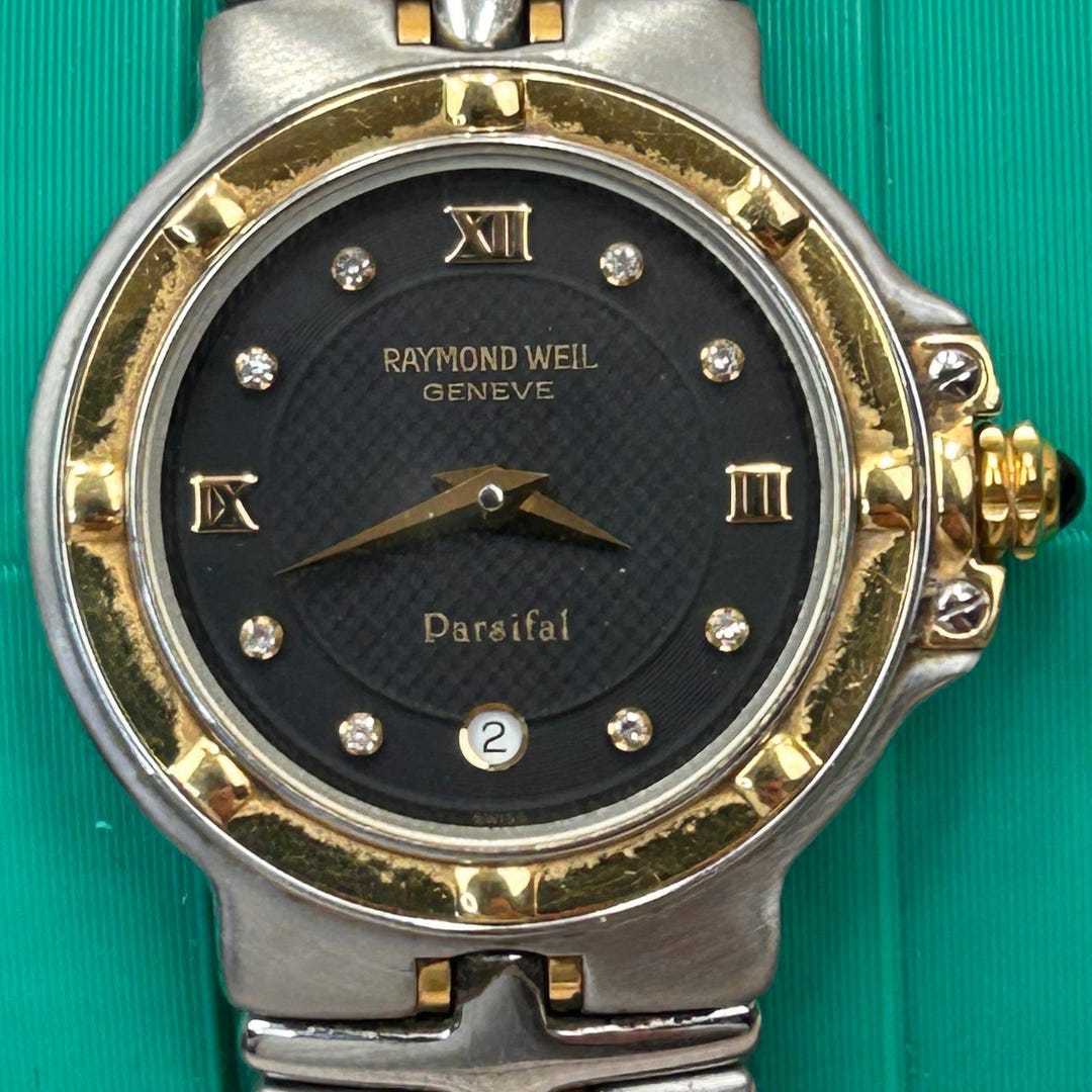 Raymond Weil Parsifal 9990 Two Tone Black Diamond Dial Swiss  display picture 1