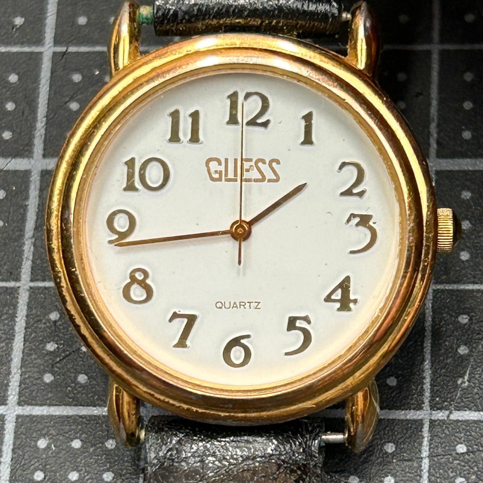 Vintage Guess Wristwatch Gold Tone Case Analog Quartz Date Calendar Watch Vintage Gold Guess Watch - Etsy main image 2