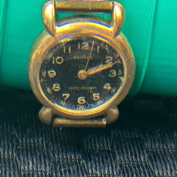 Benrus Vintage Mechanical Watch Black Dial Gold Tone‎ Speidel Band Parts Repair Benrus Vintage Mechanical Watch Black Dial Gold Tone Speidel  main image 2