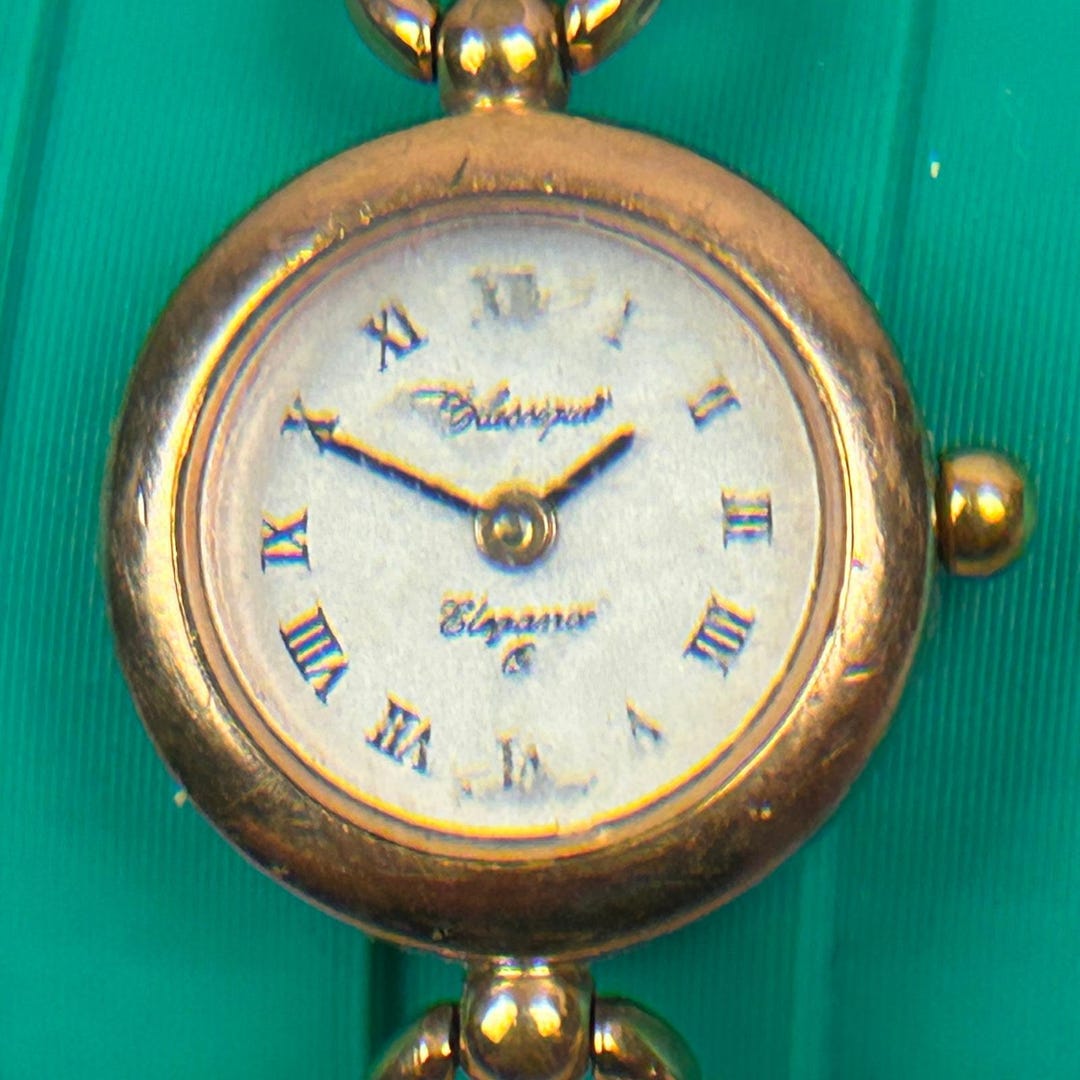 Elegance Vintage Gold Tone Roman Numeral‎ Cocktail Watch 76-08 6.25 Inch Elegance Vintage Gold Tone Roman Numeral Cocktail Watch 76  main image 2