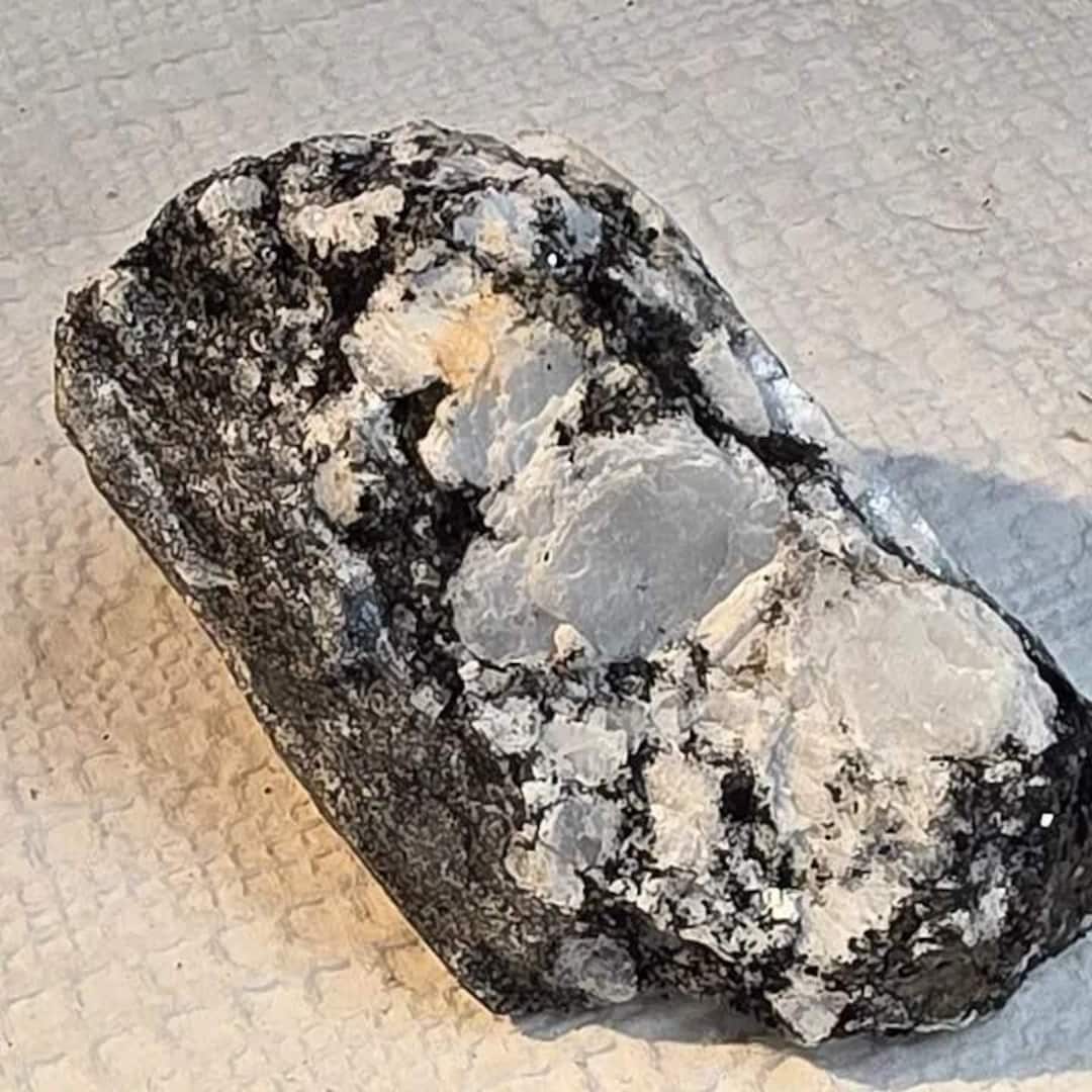 Raw Black Tourmaline in White Quartz Approximately 3.25 Pound