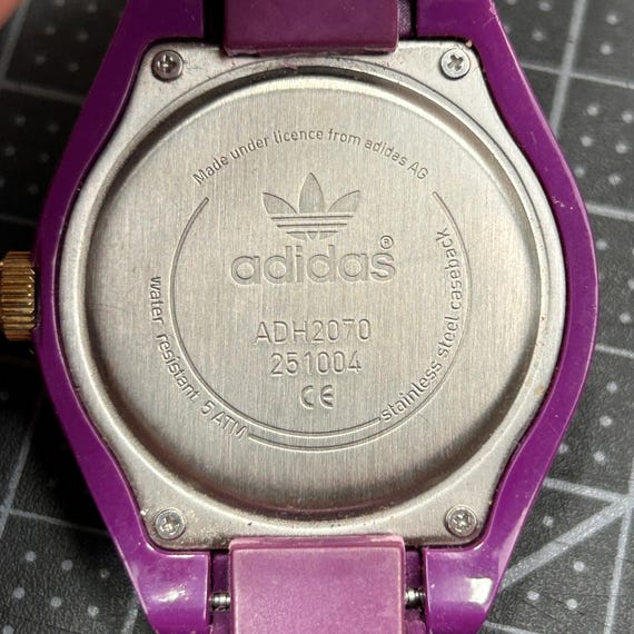Adidas‎ Originals ADH2070 Purple Gold Crystal Bezel Silicone Watch Mens Womens Facet Bee Purple Gold Ladies main image 3