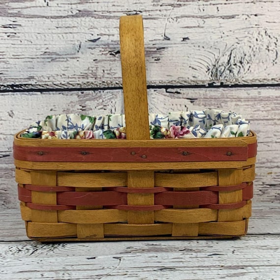 Longaberger 1994 Mother's Day Basket Handwoven Floral Liner