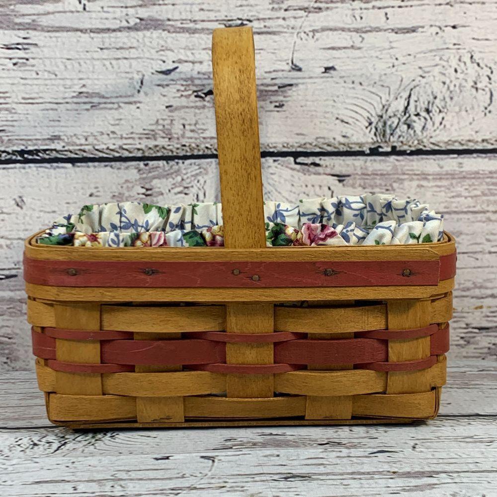 Longaberger 1994 Mother's Day Basket Handwoven Floral Liner