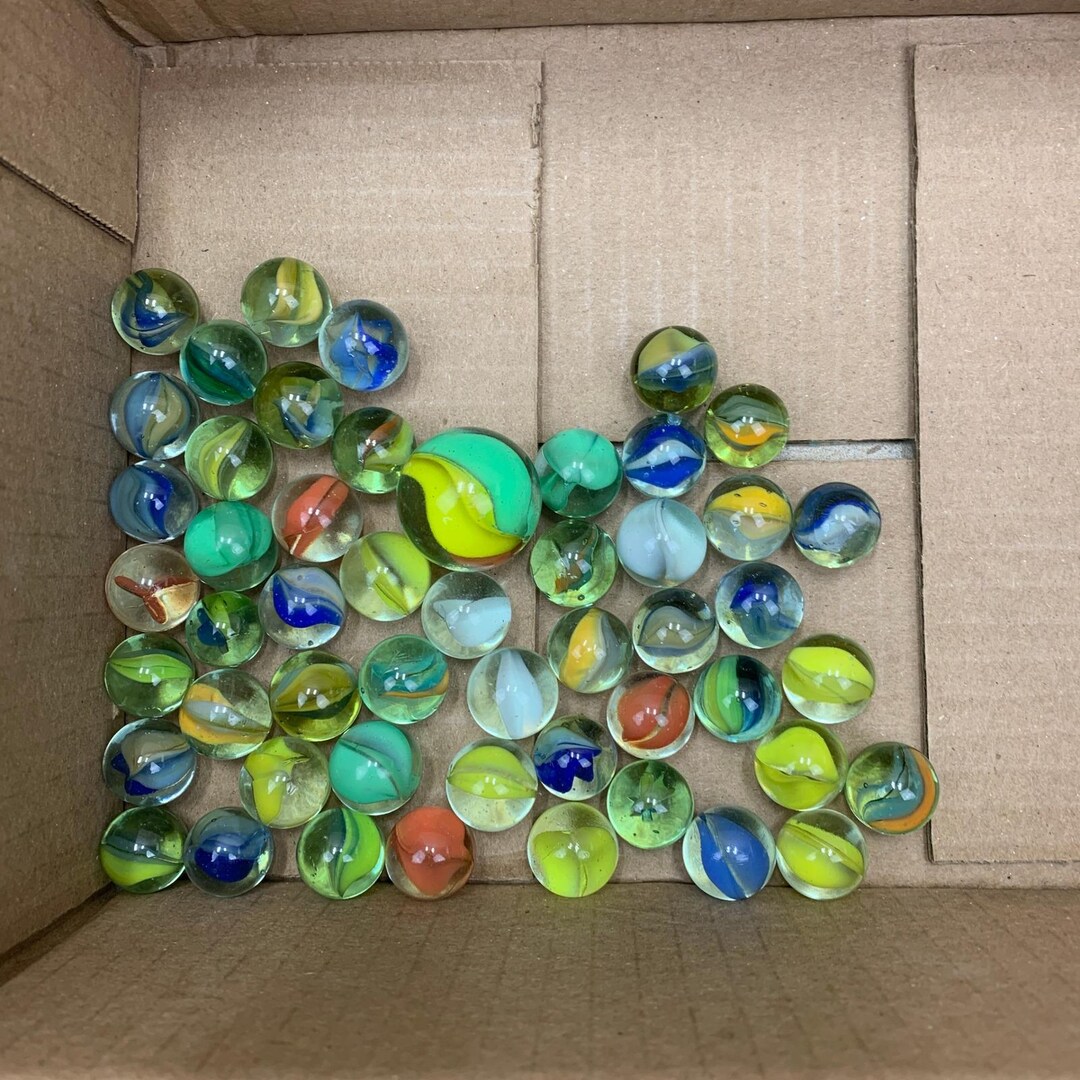 Marbles Uniform Color Collection of Vintage Glass Marbles Fun Assorted Colors Includes 1 ...