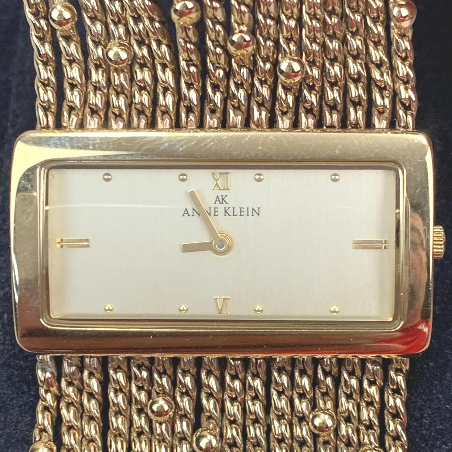 Anne Klein ladies gold tone multi strand bracelet watch NEW BATTERY Anne Klein Watch Womens 30mm Gold Tone Crystals Bracelet New  main image 4