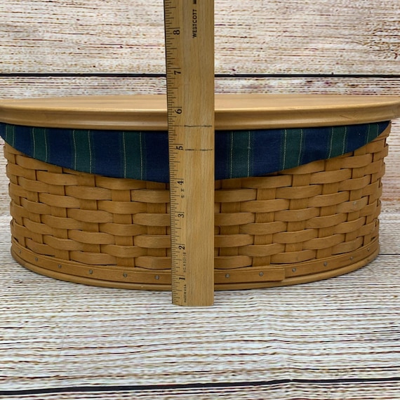 Longaberger Basket ライナー＆栞付・アンティーク シャビー Farmhouse Longaberger Handle Picnic Lid and Lined With Floral