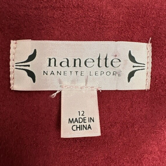 Nanette Lepore Deep Red Faux Suede Lace Sleeve Dress [Size 12]