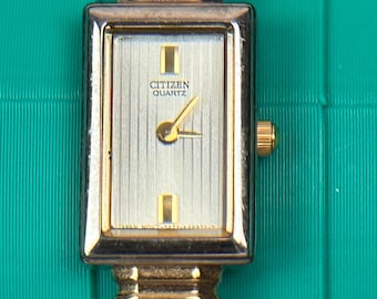 Citizen Quartz Two Tone Rectangle Bangle Watch 5421-K15044 - Etsy