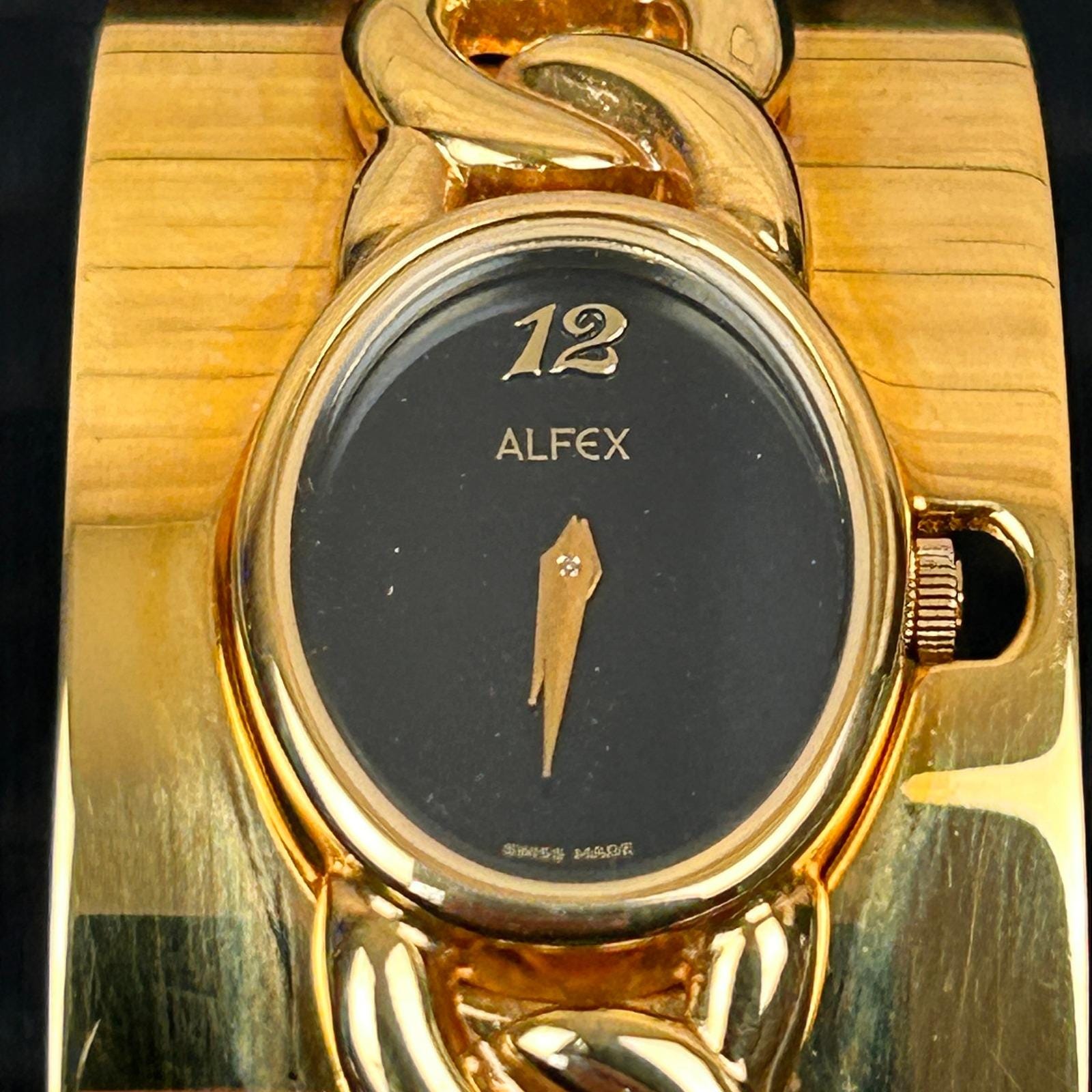 Alfex of Switzerland Vintage 18KT Gold Electroplated Cuff  display picture 1