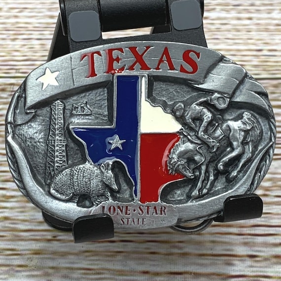Vintage 1988 Texas Belt Buckle Lone Star State Armadillo  display picture 3