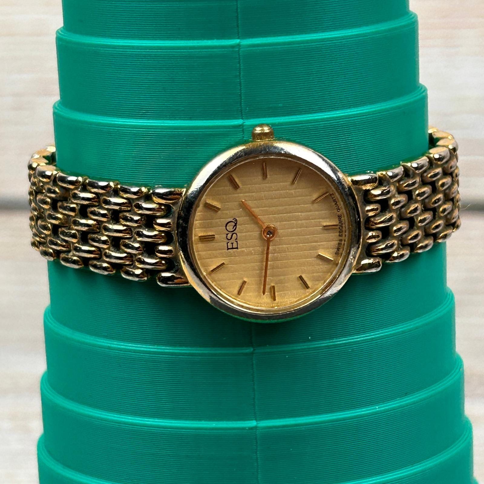 ESQ by Movado Esquire Womens Gold Tone Swiss Quartz Watch 