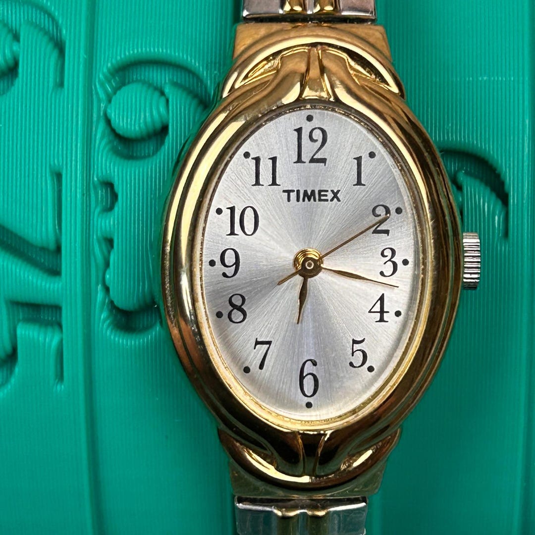 Timex Womens Gold Tone Oval Face Easy Reader Watch Tested - Etsy display picture 2