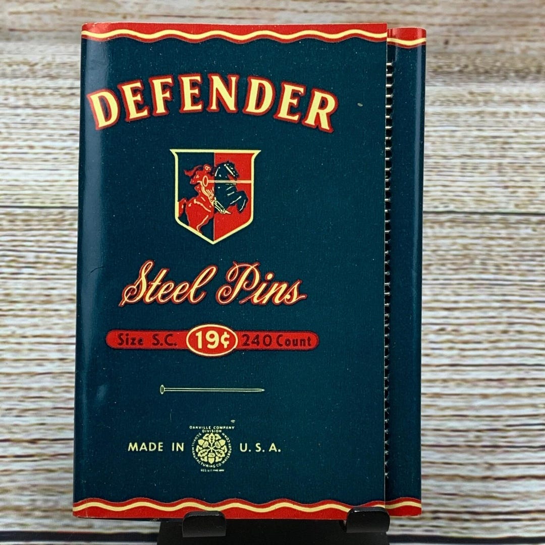 Defender Steel Pins Vintage Sewing Crafting Supplies 240 Pc Carded Made ...