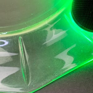 Set van 6 vintage borden van 4 inch met uranium-vaselineglas Octagon Dessert Depressie