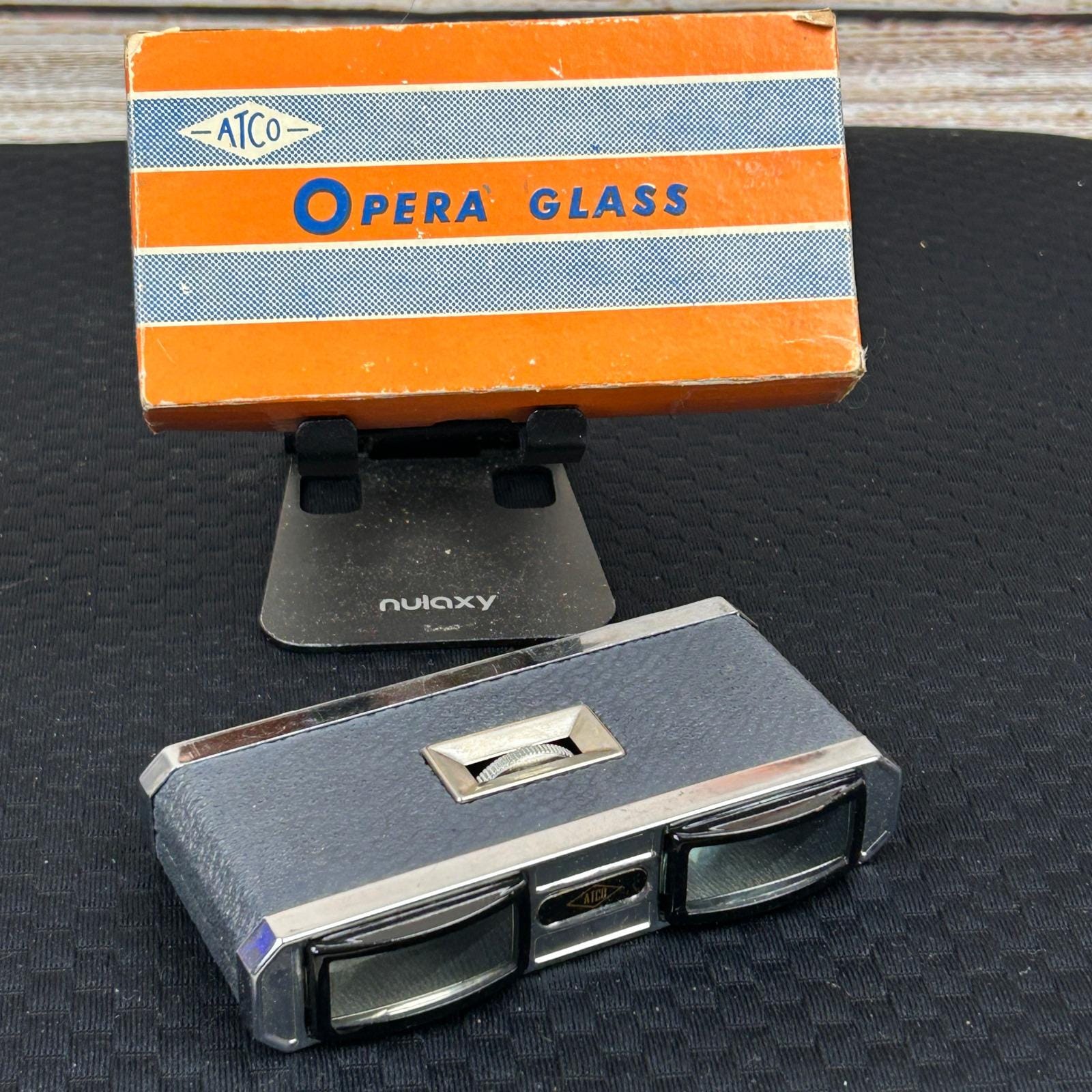 Vintage ATCO Opera Glass No 522 3x Coated Lens Folding Binoculars