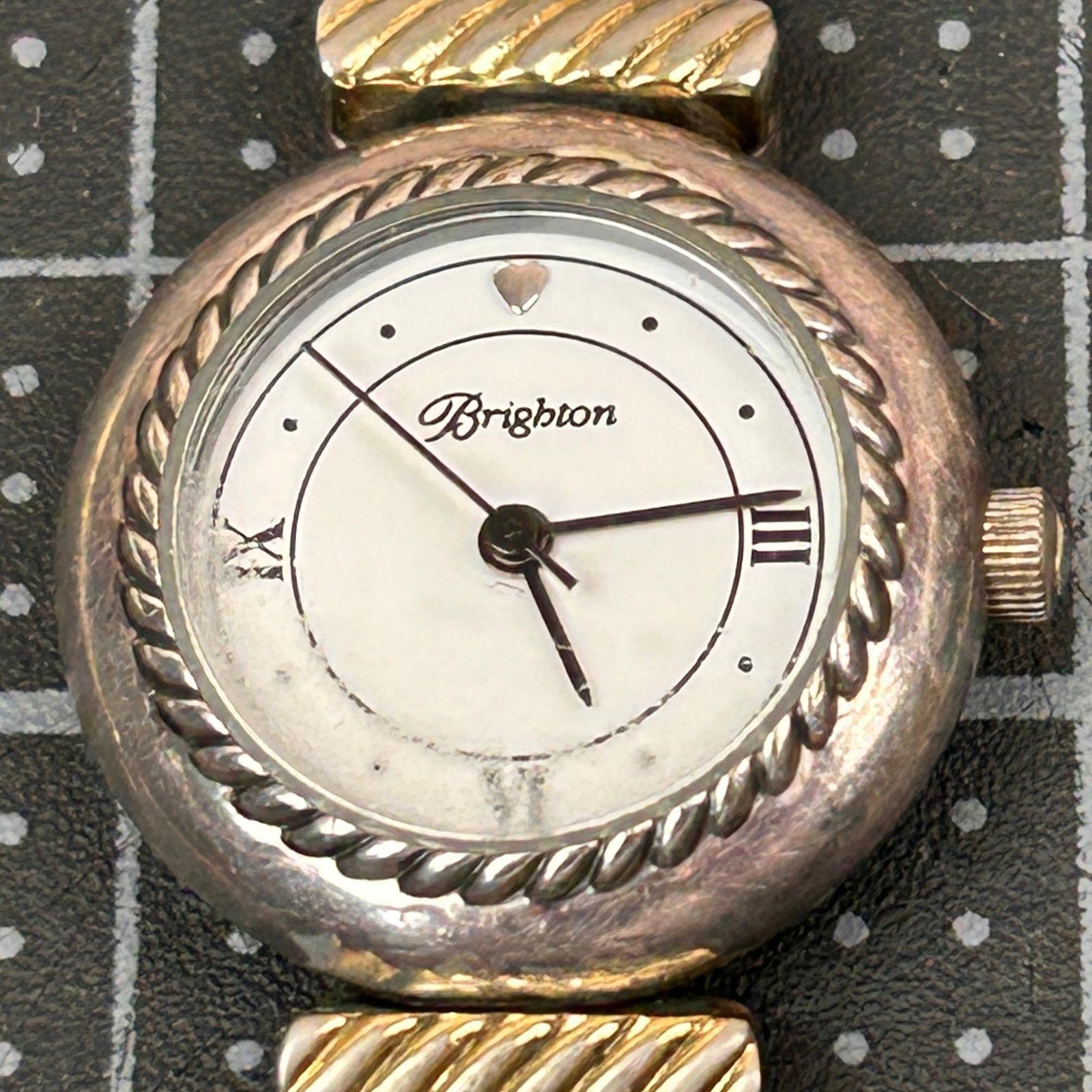 Brighton Camden Womens Watch Reversible Brown Black Leather Band