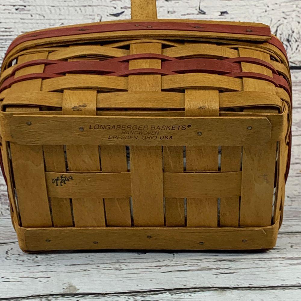 Longaberger 1994 Mother's Day Basket Handwoven Floral Liner