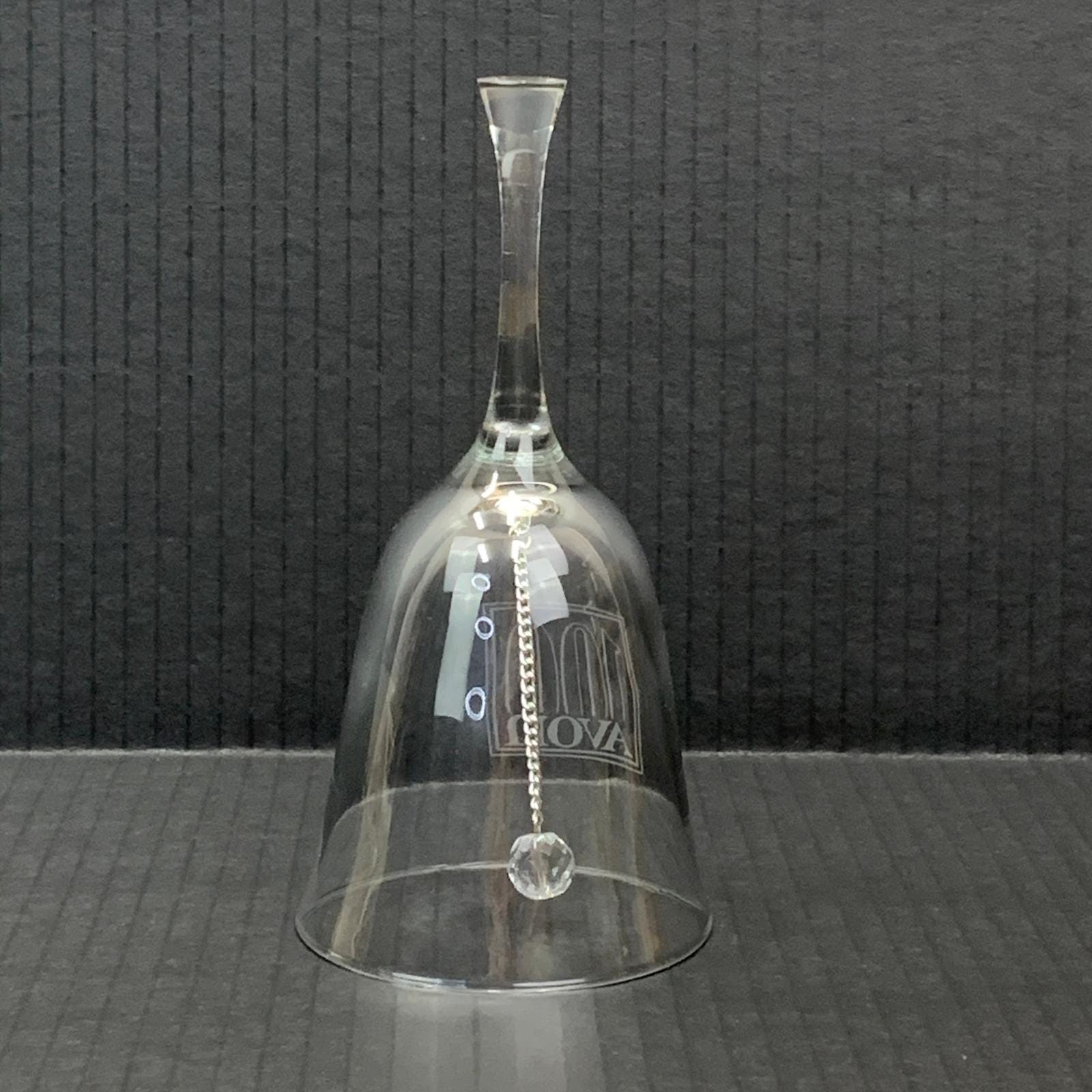 Avon 100th Anniversary Clear Glass Collectible Bell With Crystal