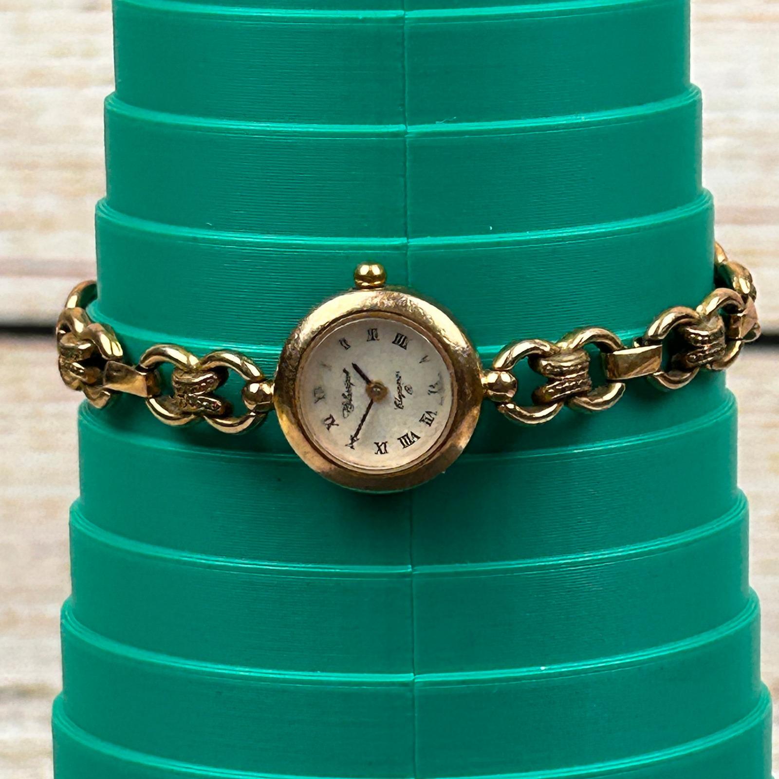 Elegance Vintage Gold Tone Roman Numeral Cocktail Watch 76 