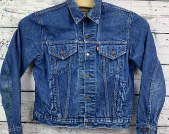 Vtg 80s 90s Levi's 70507 0218 Denim Trucker Jacket Medium Wash