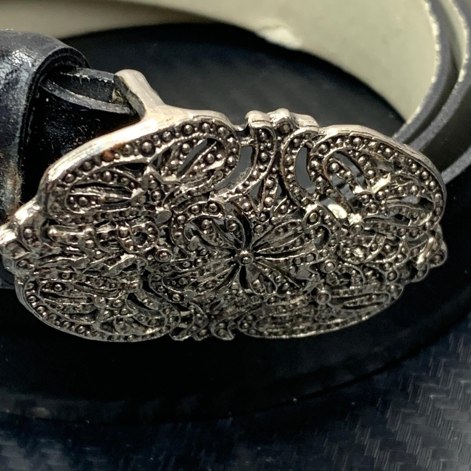 Accessories by Pearl Belt Womens Black Leather Made in USA [49