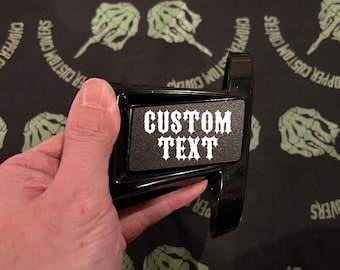Harley Custom Heavy Breather Insert: Black & White Text