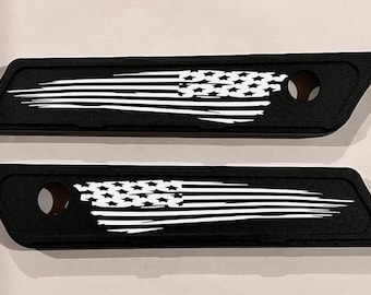 Harley custom Tattered Flag saddle latch covers