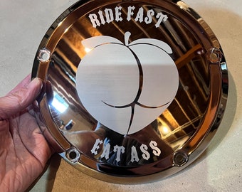 Harley custom derby cover Ride Fast Eat Ass design