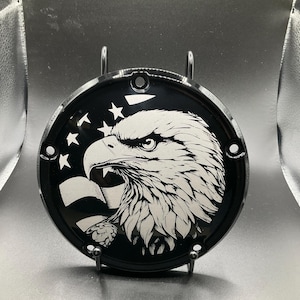 Harley custom derby cover Eagle flag design
