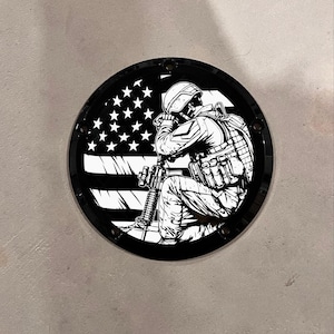 Harley custom derby cover flag soldier design