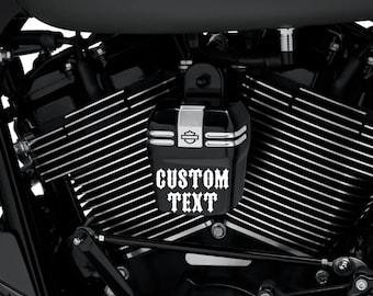 Custom Harley Horn Cover: White Image/Text Design cannot laser color