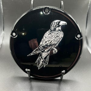 Harley custom derby cover crow design