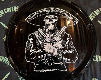 Harley custom derby cover Skull Sombrero design
