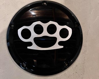 Harley custom derby cover brass knuckle design