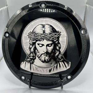 Harley custom derby cover Jesus design