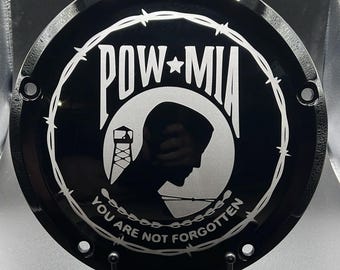 Harley custom derby cover POW MIA design
