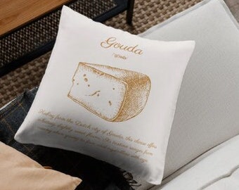 Decorative Throw Pillow, Elegant Cheese Collection (Gouda)