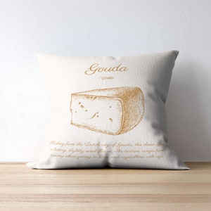 Decorative Throw Pillow, Elegant Cheese Collection Gouda zdjęcie 2