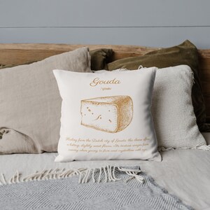 Decorative Throw Pillow, Elegant Cheese Collection Gouda zdjęcie 4