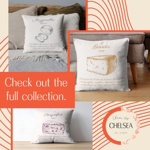 Decorative Throw Pillow, Elegant Cheese Collection Gouda zdjęcie 9