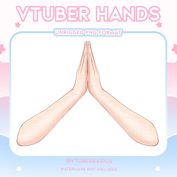 Prayge Bless Hands  - Vtuber |  Twitch | Youtube | Prop | Asset | Hands | Phone | 2D | PNG | Beg | Pray