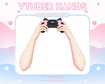 Kitty Gaming Controllers - Black - Pink - White - Blue - Red | Vtuber |  Twitch | Youtube | Prop | Asset | Hand | 2D | PNG | Gaming