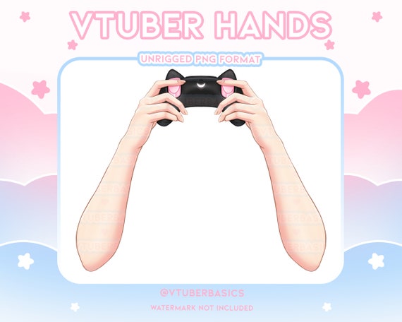 Kitty Gaming Controllers - Black - Pink - White - Blue - Red | Vtuber |  Twitch | Youtube | Prop | Asset | Hand | 2D | PNG | Gaming
