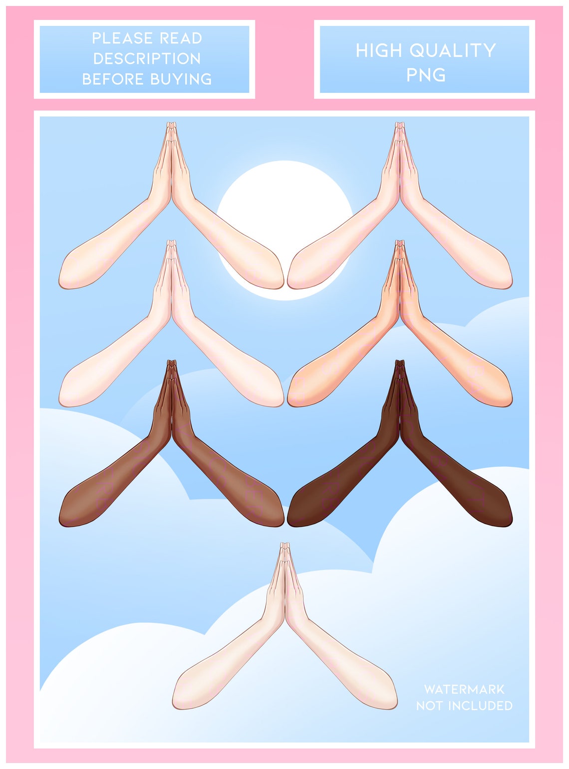 Prayge Bless Hands - Vtuber | Twitch | Youtube | Prop | Asset | Hands ...